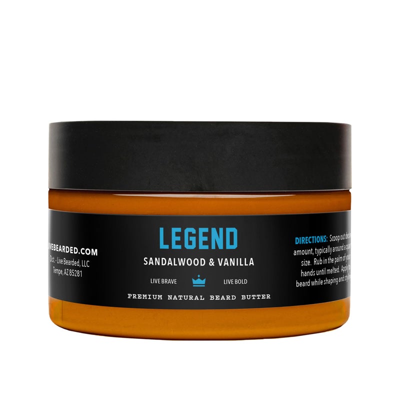 Live Bearded Beard Butter 3 fl oz  Made in the USA  AllNatural Leavein Conditioner and Softener with Shea  Legend Scent  Sandalwood Vanilla