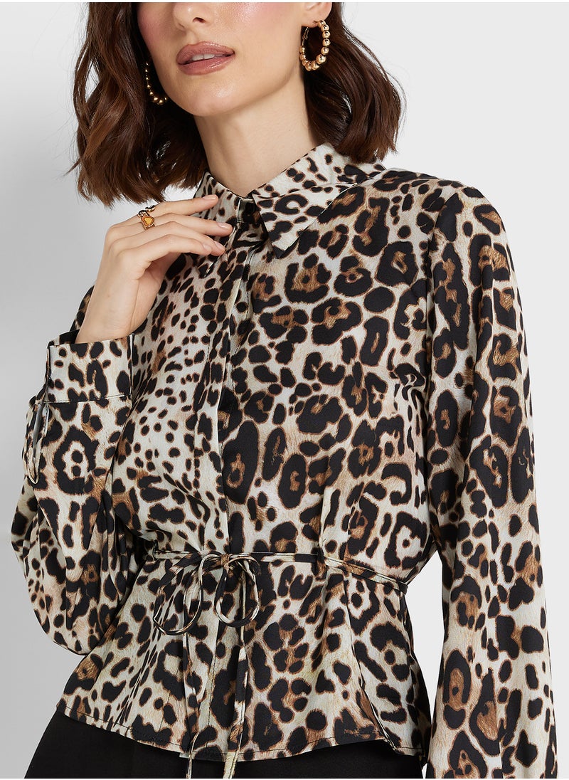 Ginger - Leopard Print Fitted Shirt - Image 1