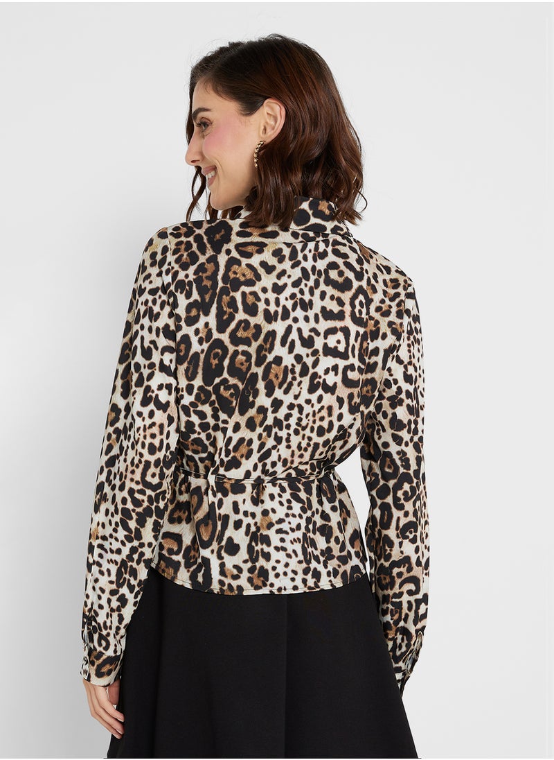 Ginger - Leopard Print Fitted Shirt - Image 1