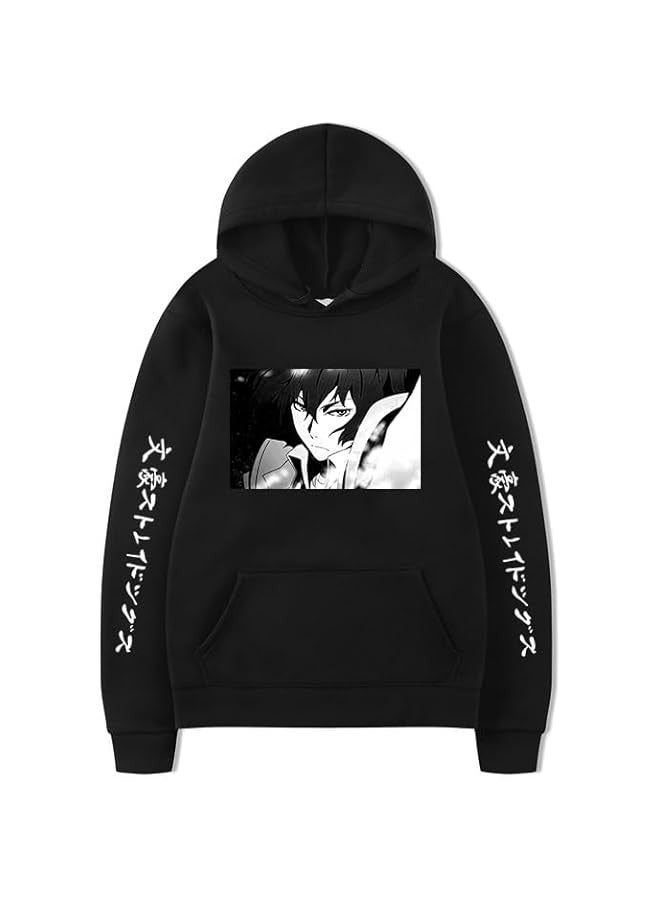 Anime Hoodie Dazai Osamu Nakahara Chuuya Cosplay Casual Long Sleeve Pullover Sweatshirt for Men Women