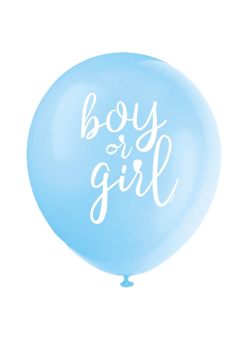 يونيك بالونات صبي أو فتاة من اللاتكس باللون الأزرق والوردي 30 سم، عبوة من 8 قطع - Image 3