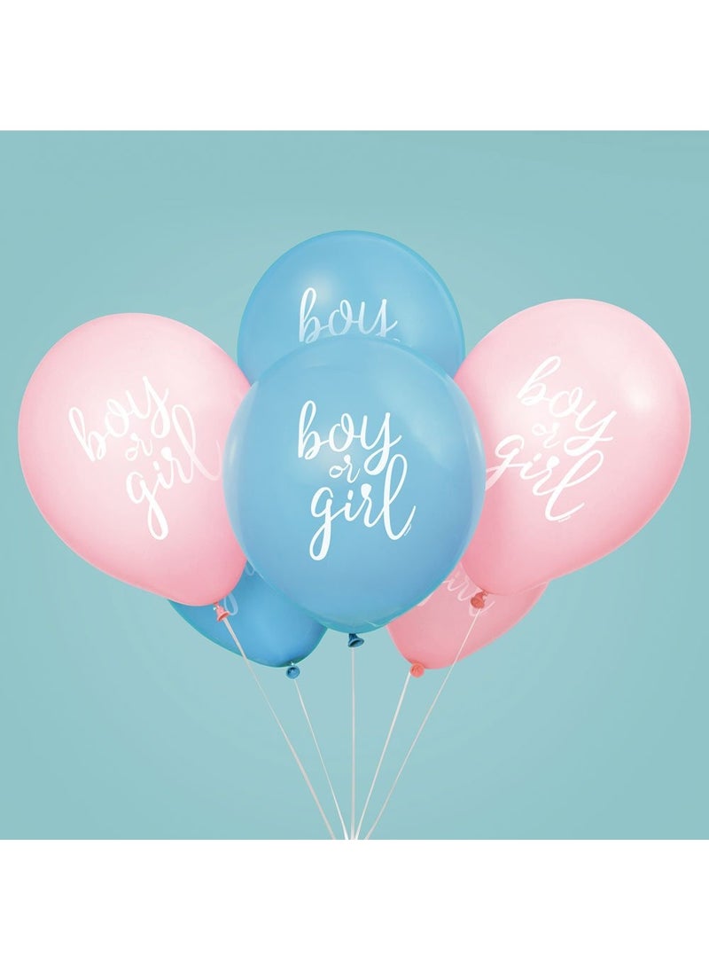يونيك بالونات صبي أو فتاة من اللاتكس باللون الأزرق والوردي 30 سم، عبوة من 8 قطع - Image 2