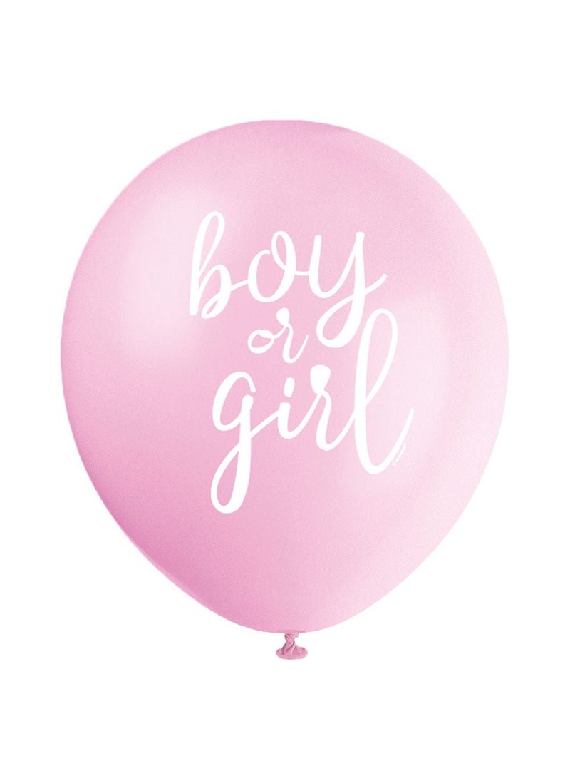 يونيك بالونات صبي أو فتاة من اللاتكس باللون الأزرق والوردي 30 سم، عبوة من 8 قطع - Image 4