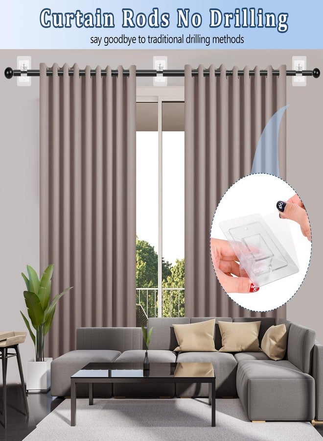Tidisort 6PCS Self Adhesive Curtain Rod Holder No Drilling,No Drill Curtain Rod Brackets,Renter Friendly Draper Rod Hook,Nail Free Adjustable Non Screw Drapery Pole for Apartment Window Wall Door Ceiling Mount - Image 2