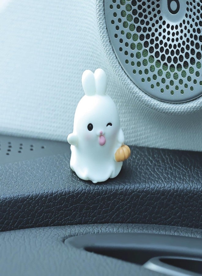YGMONER Mini Bunny Figurines - 5 Pack Halloween Car Dashboard Decorations Pumpkin, Ghost & Mummy Rabbit Set Cute Vehicle Accents (Bunny) - Image 5