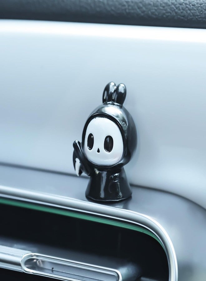 YGMONER Mini Bunny Figurines - 5 Pack Halloween Car Dashboard Decorations Pumpkin, Ghost & Mummy Rabbit Set Cute Vehicle Accents (Bunny) - Image 4