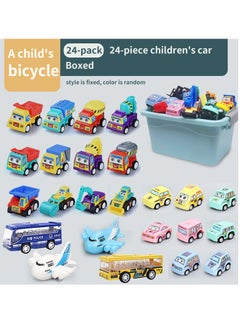General 24 Pieces Mini Vehicles Pull Back Cars Toys Set,City Cars and Trucks Toy Mini Model Vehicles Set for Toddlers, Boys, Girls’ Educational Play Party Favors, Birthday Gift  - Image 1