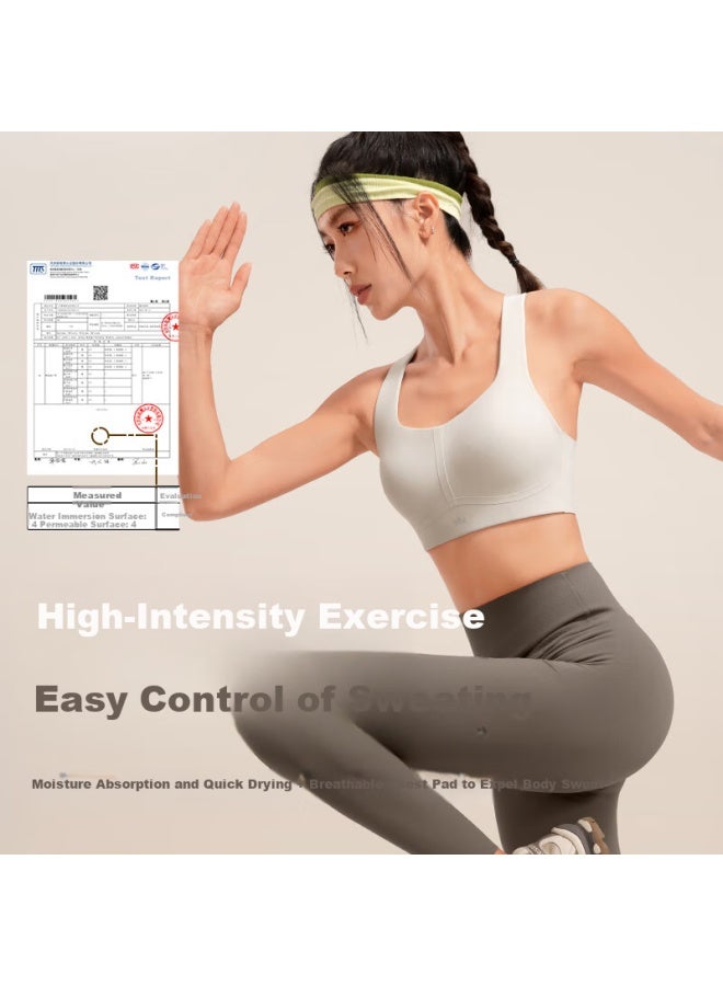 Vfu Sports Bra High Impact Workout Top Quick Dry Running Tank Top Lime Brown M - Image 1