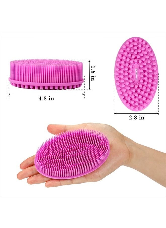 Silicone Body Scrubber Loofah - Set of 3 Soft Exfoliating Body Bath Shower Scrubber Loofah Brush for Sensitive Kids Women Men All Kinds of Skin