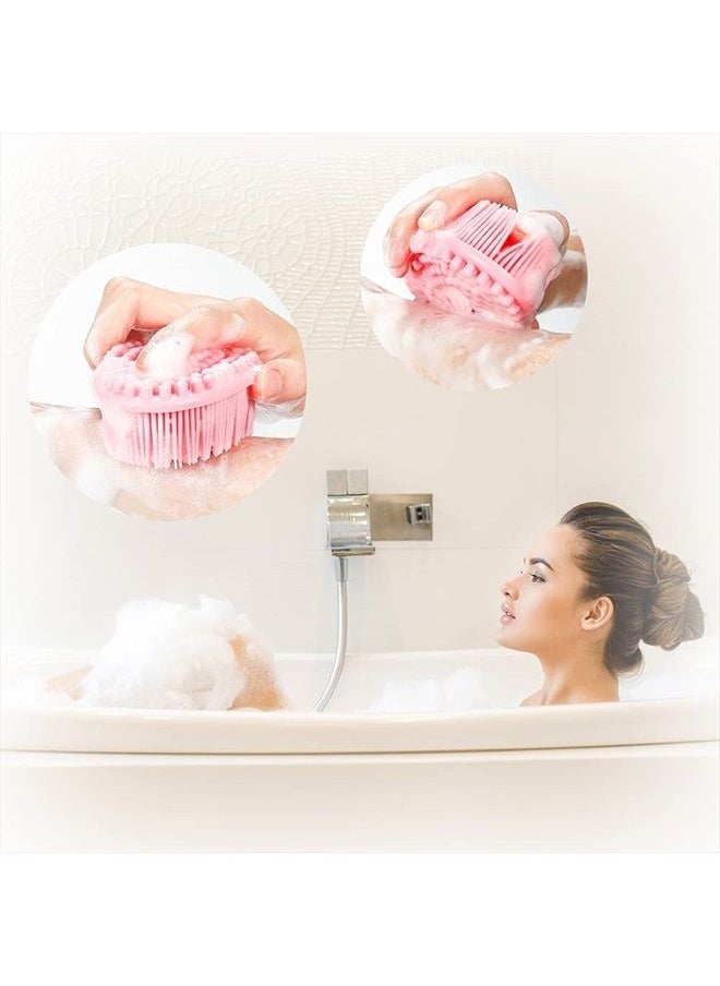 Silicone Body Scrubber Loofah - Set of 3 Soft Exfoliating Body Bath Shower Scrubber Loofah Brush for Sensitive Kids Women Men All Kinds of Skin