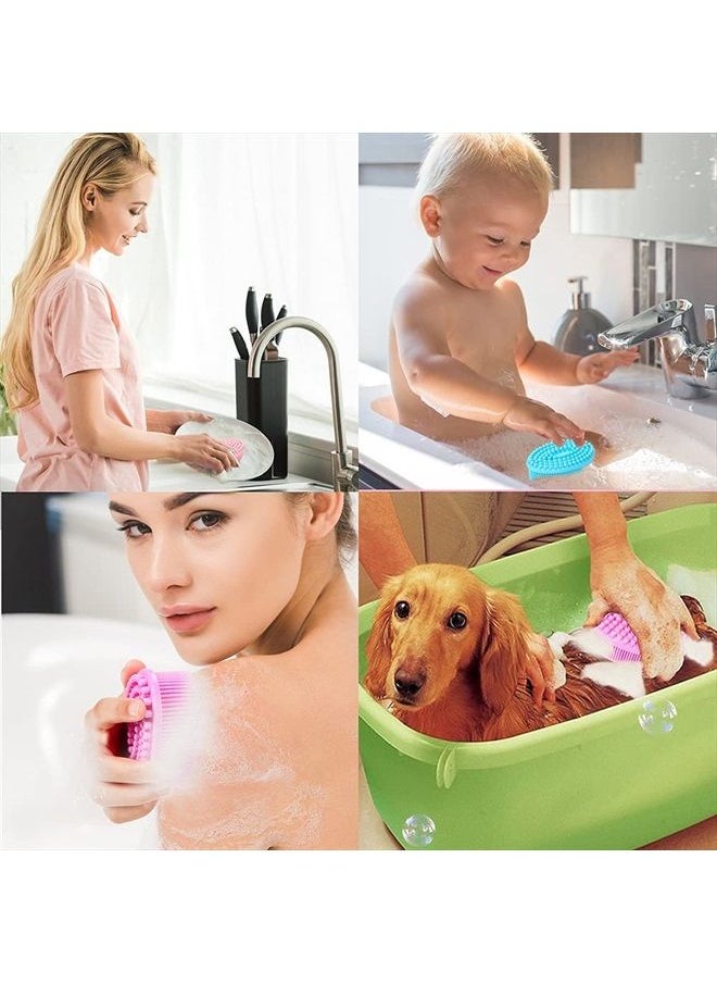 Silicone Body Scrubber Loofah - Set of 3 Soft Exfoliating Body Bath Shower Scrubber Loofah Brush for Sensitive Kids Women Men All Kinds of Skin