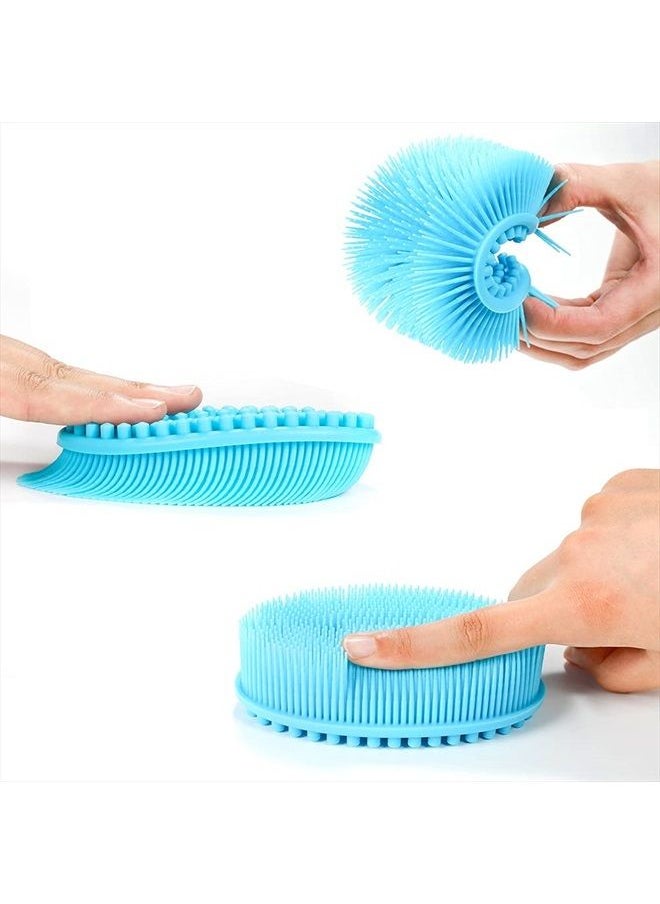 Silicone Body Scrubber Loofah - Set of 3 Soft Exfoliating Body Bath Shower Scrubber Loofah Brush for Sensitive Kids Women Men All Kinds of Skin