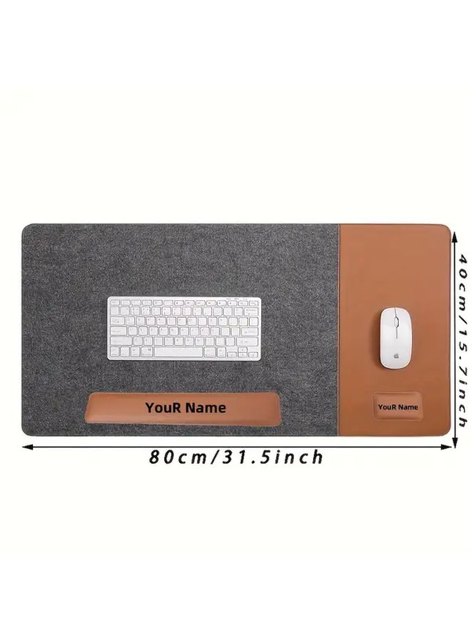 Large Gaming Mouse Pad Set 31 5in X 15 75in Dark Gray Felt And White Grey Three Piece Set - Image 2