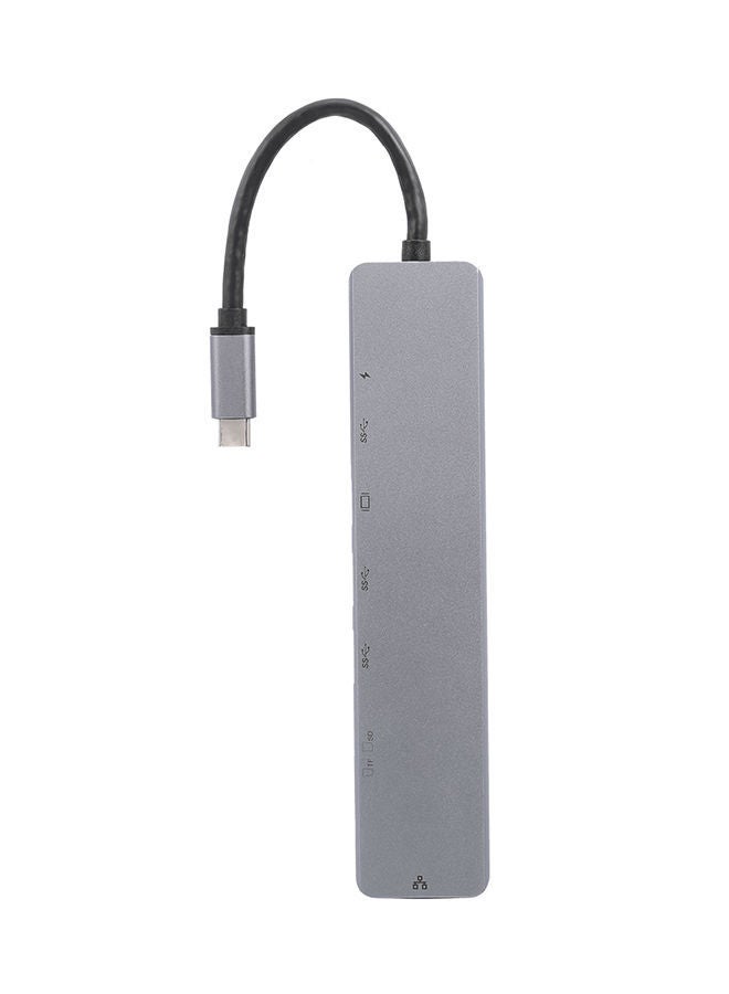 NIBEMINENT 8-In-1 USB-C Multi-Function Laptop Docking Station Converter Grey - Image 1