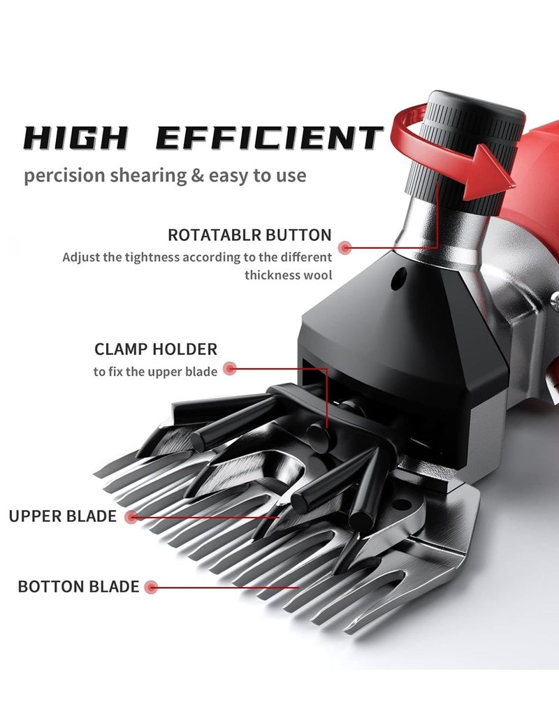 DEFAONS 48V Cordless Electric Sheep Shearing Machine with 2 Batteries, Portable Sheep Clipper Shears for Wool Trimming, Rechargeable Livestock Grooming Cutter, Heavy Duty Animal Hair Clipping Tool for Sheep Goat Farm Use - Image 4