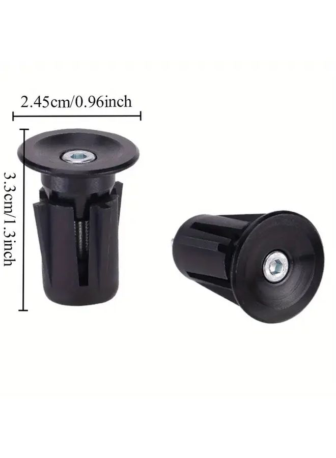 2 Pairs Bike Handlebar End Plugs Mountain Road Bicycle Accessories Black - Image 2
