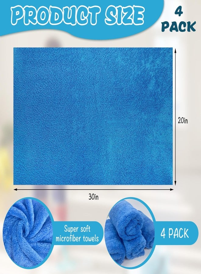CODOHI 4 Pcs Extra Large Microfiber Cleaning Cloth, 30"x20" Washable Reusable Floor Cloth for Squeegee Mop House Floor Kitchen Car Window Highly Absorbent, Lint and Streak Free - Image 2