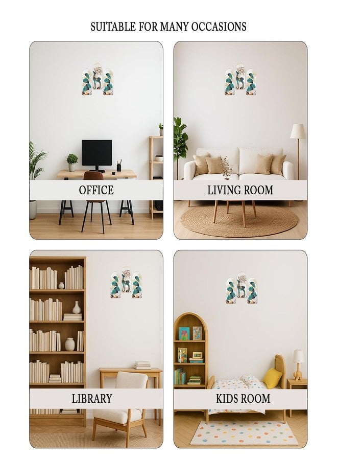 Kaameri Bazaar Designer Engineered Wood Wall Hanging Decoration Item for Home Decor | Office | Gift | Wooden Wall Hanger| Green Deer | Living Room | Bedroom | Wall Decorative Items, Pack of 3 Pieces - Image 4