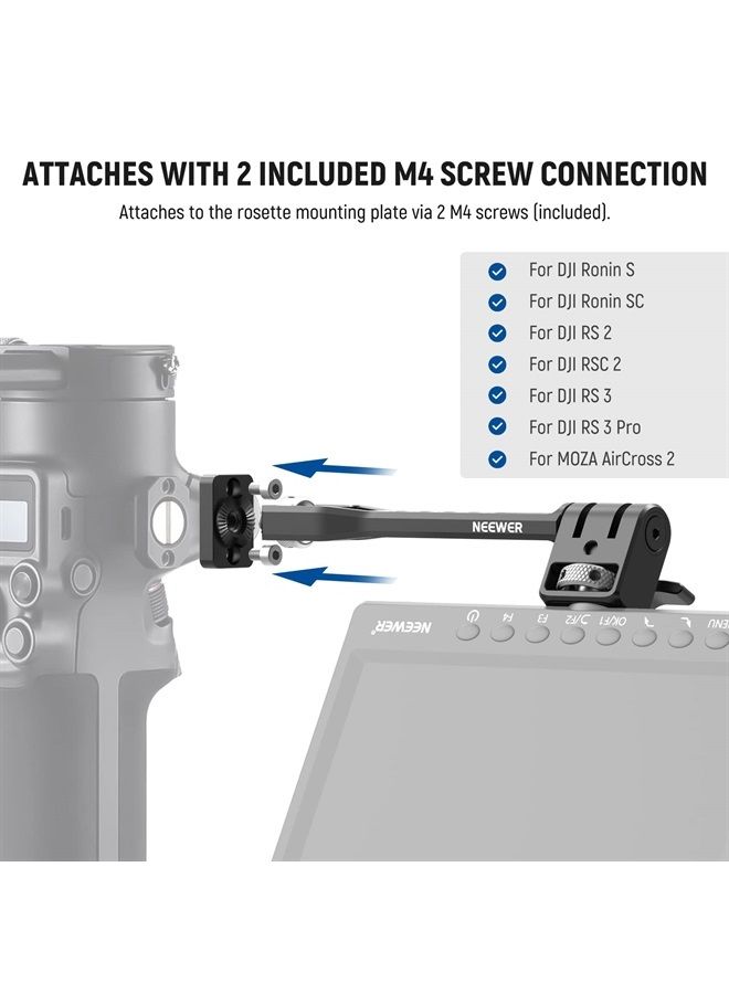 Neewer NEEWER Adjustable Field Monitor Mount, 360° Rotatable Camera Monitor Bracket with 1/4" Threads Compatible with DJI RS 2 RSC 2 RS 3 RS 3 Pro ZHIYUN Crane 2S Crane 3 3S WEEBILL-S MOZA Gimbals, GA005  - Image 5