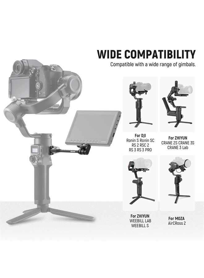 Neewer NEEWER Adjustable Field Monitor Mount, 360° Rotatable Camera Monitor Bracket with 1/4" Threads Compatible with DJI RS 2 RSC 2 RS 3 RS 3 Pro ZHIYUN Crane 2S Crane 3 3S WEEBILL-S MOZA Gimbals, GA005  - Image 3