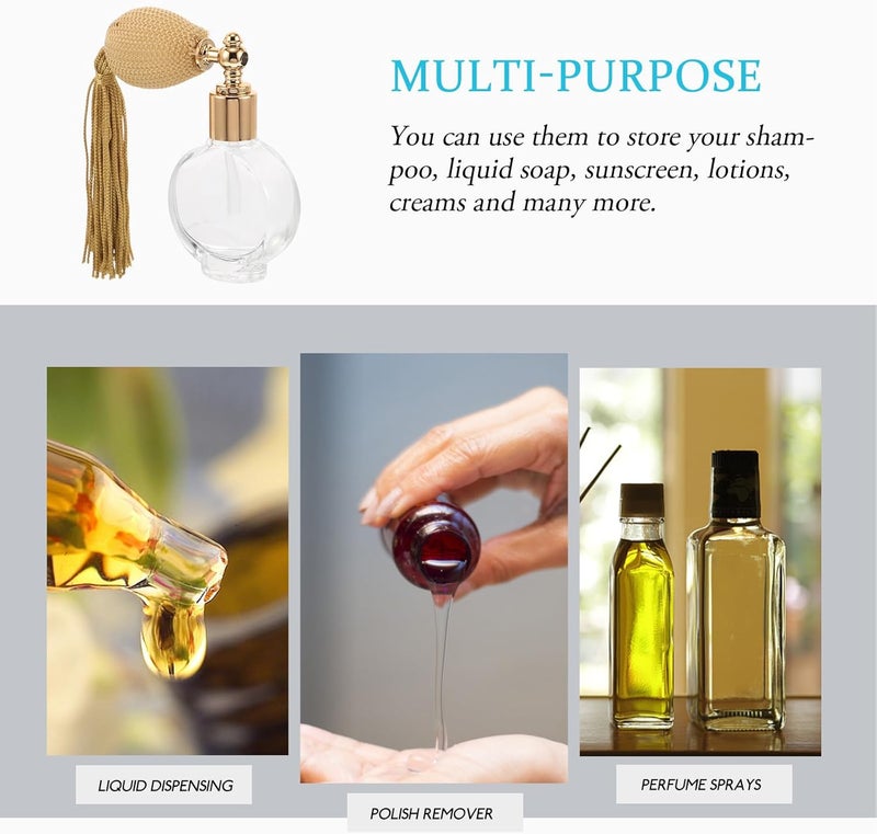 زجاجة رش عطر بريقة ذهبية مزودة بمضخة رذاذ، قابلة لإعادة التعبئة، مناسبة للاستخدام أثناء السفر وفي المنزل، وعبوة عينة زينة فارغة - Image 3