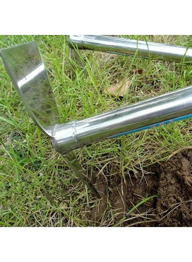 Stainless steel garden tool, multi-purpose axe for digging, weeding, and scraping, silver color - Image 5