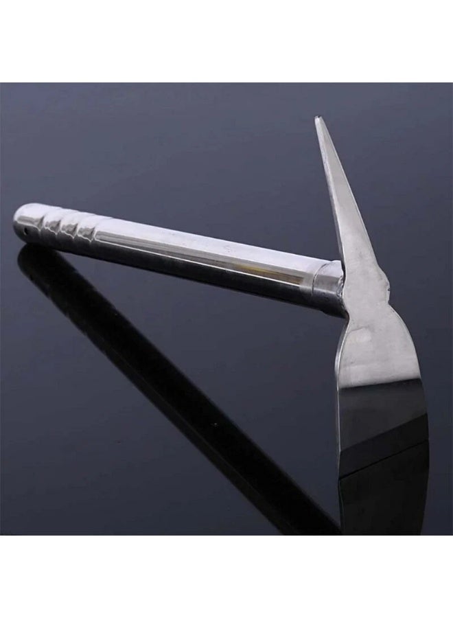 Stainless steel garden tool, multi-purpose axe for digging, weeding, and scraping, silver color - Image 2