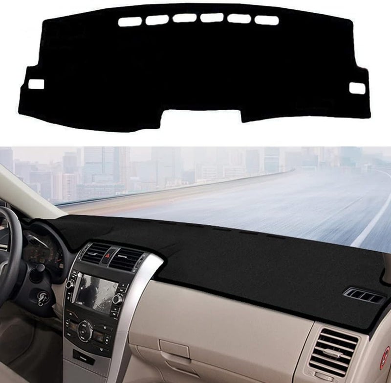 YOFAMO Car Dashboard Cover Custom Compatible with Toyota Corolla 2007 2008 2009 2010 2011 2012 2013 Anti-Skid Dashboard Mat Center Console Protector Cover Mat Sunshield Cover Mat(Black Edge) - Image 1