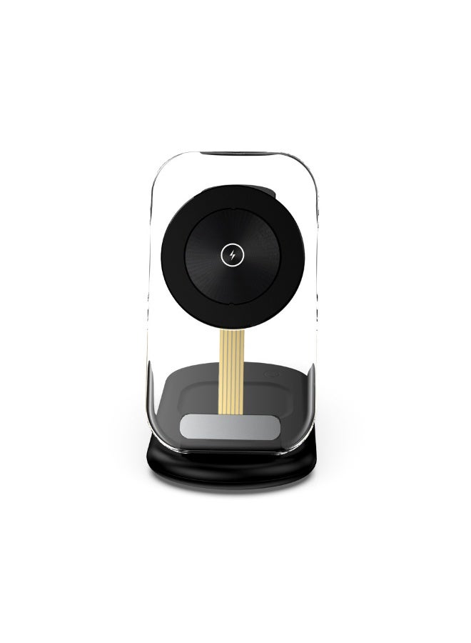 general Transparent Foldable Magnetic 3-in-1 Wireless Fast Charger for iPhone 16/15/14/13/12, Apple Watch, and AirPods - Image 2