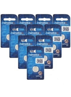 Renata 10-Pieces Renata CR1620 Swiss Made Lithium 3V Batteries  - Image 1