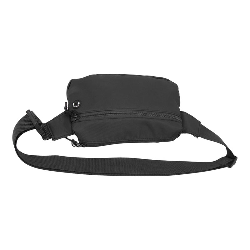 Large Capacity Waterproof Nylon Sports Waist Pack Black Adjustable With Headphone Hole - Image 3