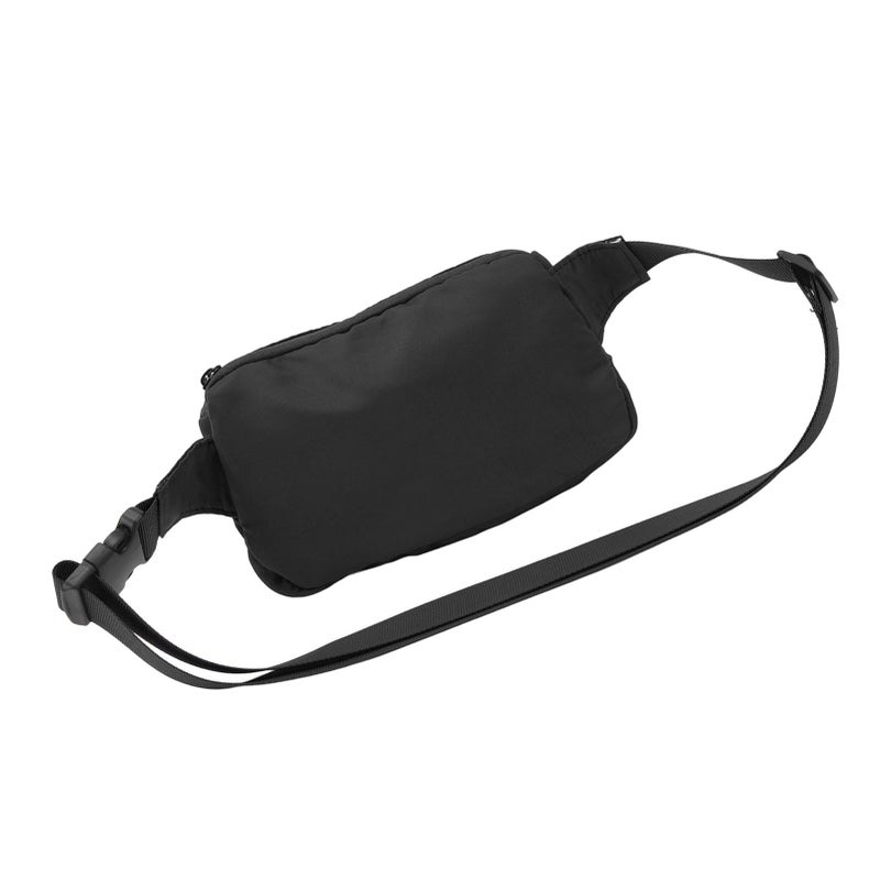 Large Capacity Waterproof Nylon Sports Waist Pack Black Adjustable With Headphone Hole - Image 4