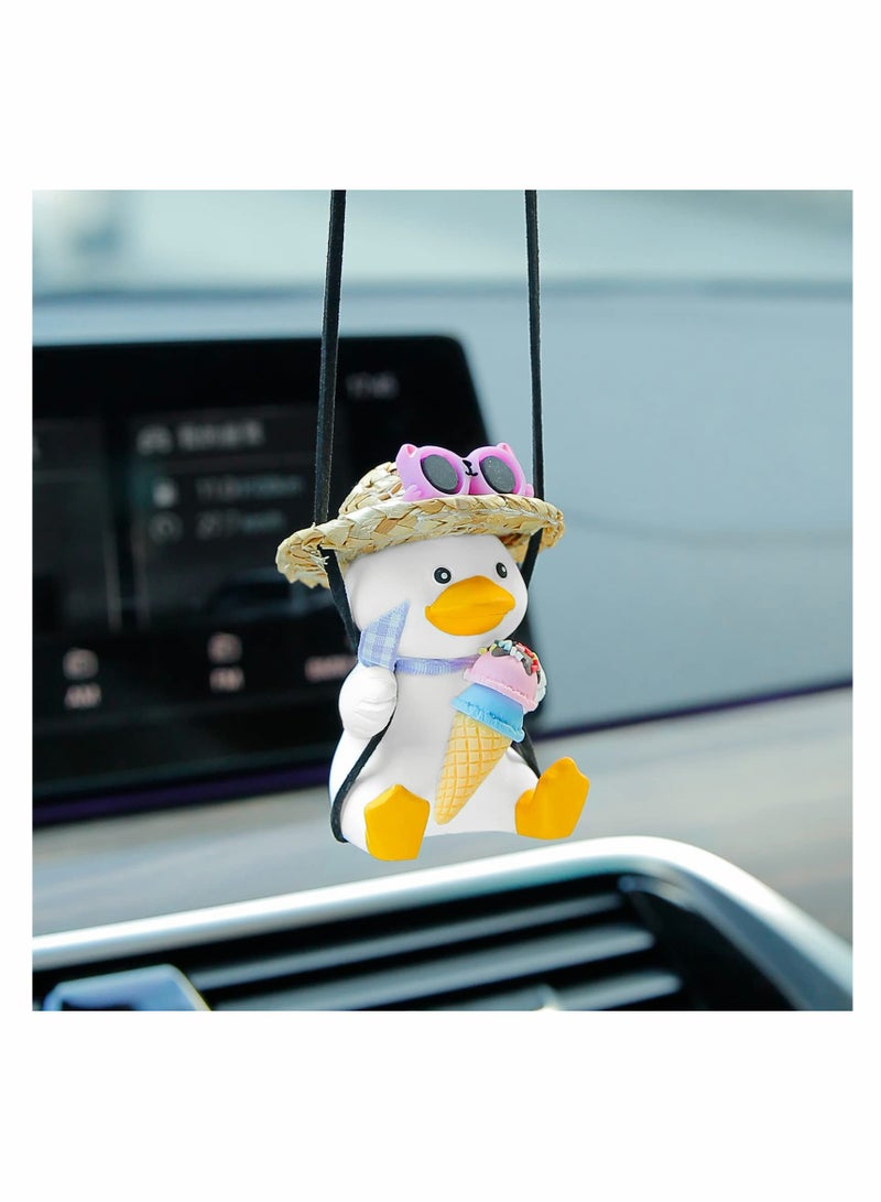 Excefore Cute Swing Duck Car Pendant Interior Rearview Mirrors Charms Ornament Room Decor for Home Indoor - Image 1