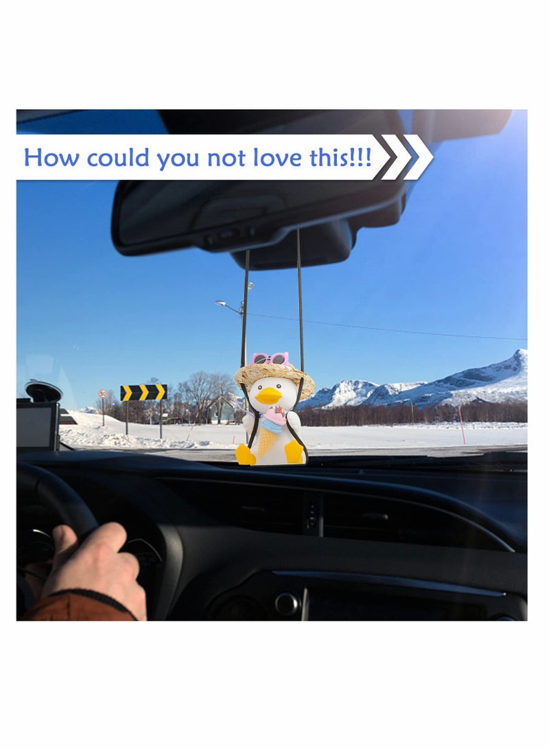 Excefore Cute Swing Duck Car Pendant Interior Rearview Mirrors Charms Ornament Room Decor for Home Indoor - Image 2