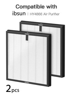 Air Filter H13 Ture HEPA Filter Suitable HY4866 Air Purifier for Dust, Pet Dander, Pollen for Bedroom and Office, Standard Version, 2 Pack