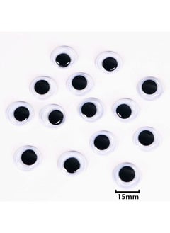 Generic EMAAN 120 Pieces 15mm Black Wiggle Googly Eyes with Self-Adhesive  - Image 2