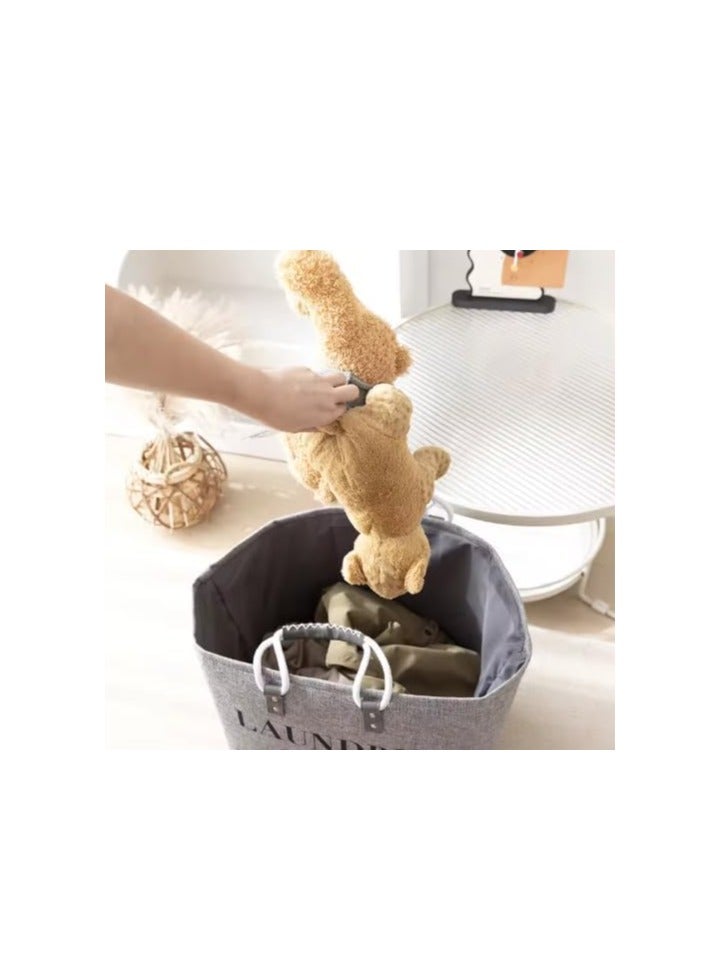 سبيس شوب سلة غسيل صغيرة، منظم سلة غسيل قابل للطي سعة 50 لترًا بمقابض، سلة غسيل عصرية محمولة في غرفة النوم، وغرفة الغسيل، والخزانة، والحمام، والسكن الجامعي - Image 5