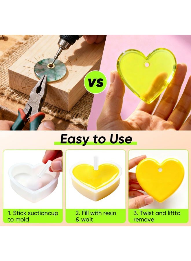 Beesini Hole Maker for Resin, 5 Sizes(3/4/5/6/8mm) 25PCS Make Holes Without Drilling for Epoxy & UV Resin, Holes Tools for Jewelry Making, Pet Tag, Keychain, DIY Craft Pendant Decor - Image 3
