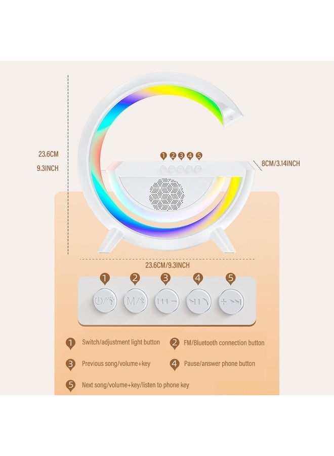 3-in-1 Rainbow Light -Wireless Charger -Bluetooth Speaker Bedside Lamp Wireless Charger RGB Night Light Charging Station With BT Speaker - Image 2