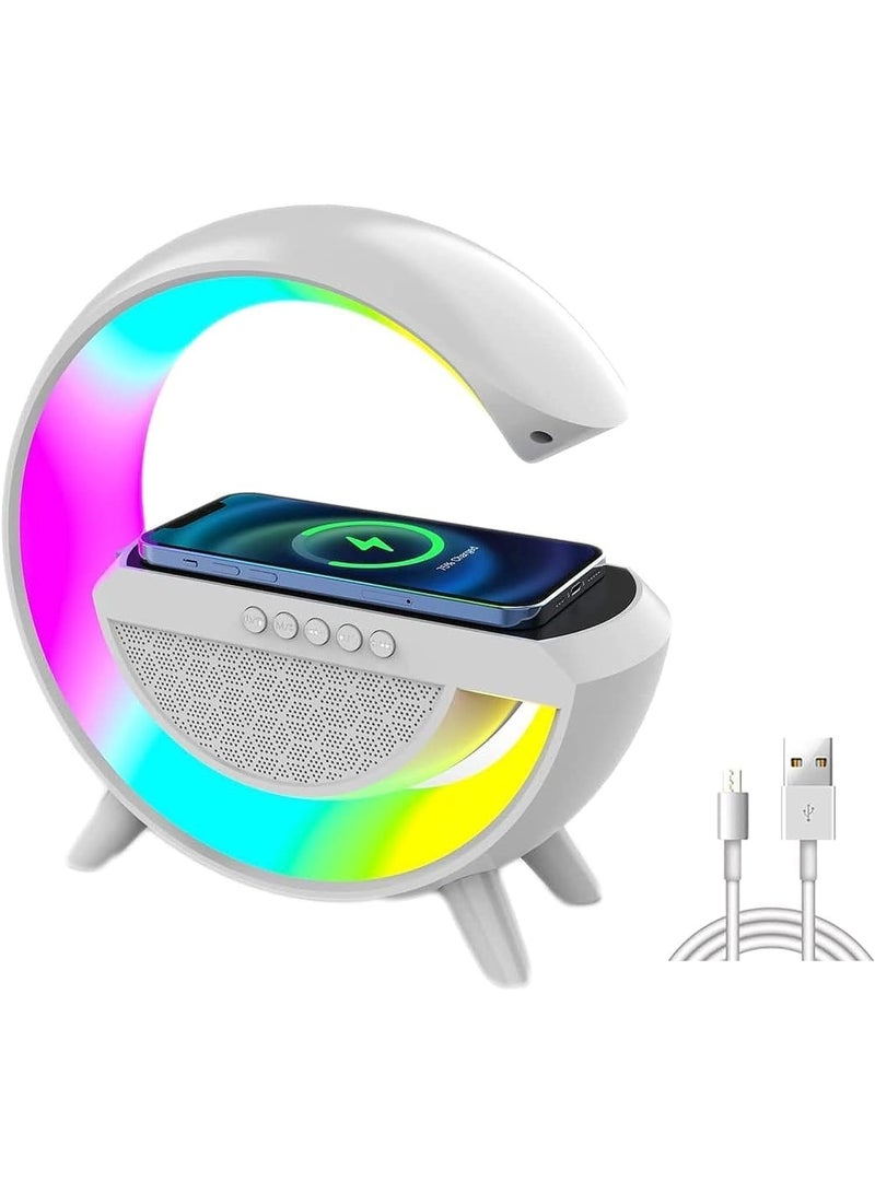 3-in-1 Rainbow Light -Wireless Charger -Bluetooth Speaker Bedside Lamp Wireless Charger RGB Night Light Charging Station With BT Speaker - Image 4