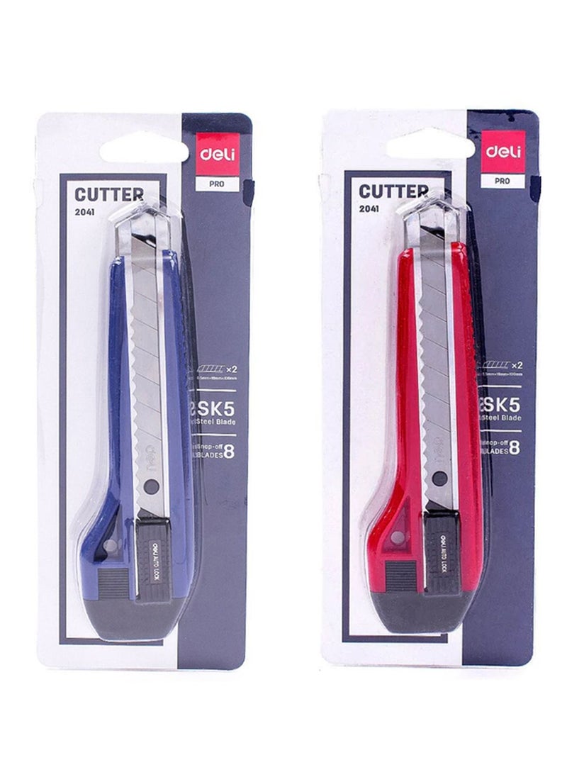 Deli 2-Piece Utility Cutter Knife Multicolour  - Image 1