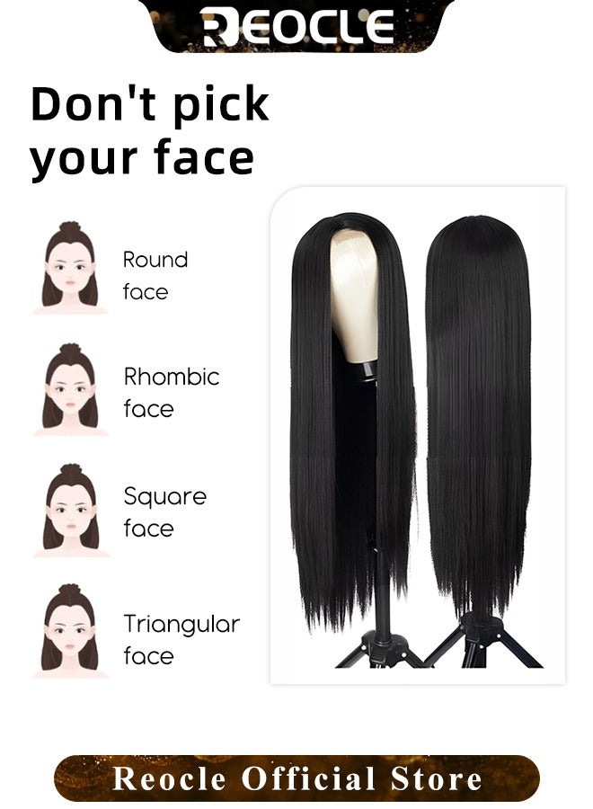 ريوكل باروكة أمامية مستقيمة من شعر بشري مسبقة النتف باروكة أمامية مستقيمة عالية الدقة من شعر بشري عقد مبيضة خط شعر طبيعي باروكة شعر بشري - Image 4