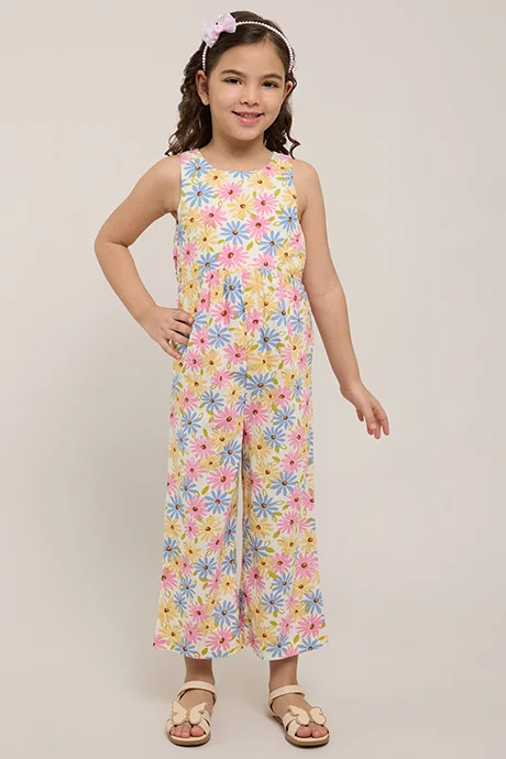 R&B Floral Print Sleeveless Jumpsuit