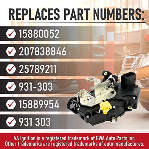 AA Ignition Door Latch Lock Actuator - Front Left Driver Side - Replaces 15880052, 207838846, 931-303 - Compatible with Chevy, GMC, Cadillac Vehicles - Tahoe, Silverado, Escalade, Sierra, Yukon - 2007, 2008, 2009 - Image 3
