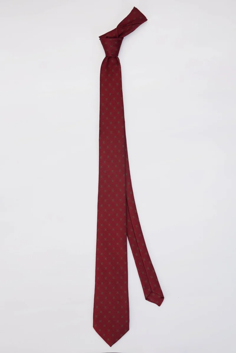 Tudors Classic Pocket Handkerchief Patterned Claret Red Tie