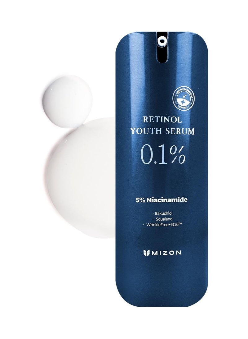 MIZON RETINOL YOUTH SERUM 28g Korean Skincare Advanced Anti Aging Serum with Retinol 0 1 percent and Bakuchiol Brightening Firming and Smoothing Anti Aging and Anti Wrinkle - Image 1