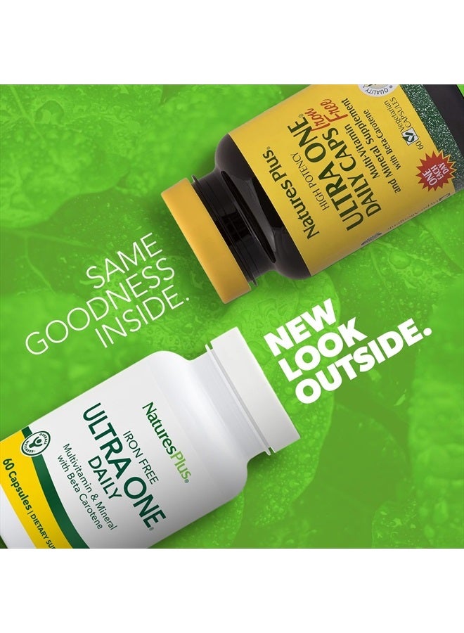 Natures Plus Ultra One Iron Free - 60 Easy to Swallow Capsules - High Potency Once Daily Multivitamin & Mineral Supplement - Natural Energy - Vegetarian, Gluten-Free - 60 Servings - Image 2