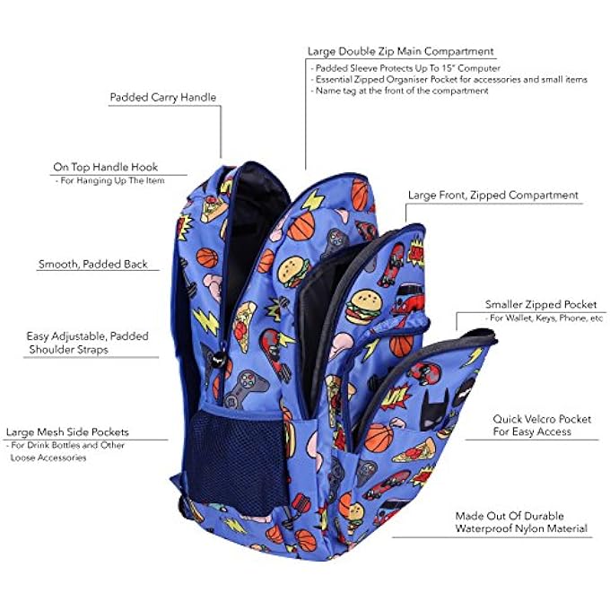 rayihni Kids MultiCompartment Waterproof Fits Laptop School Backpack 17 inches - Image 3