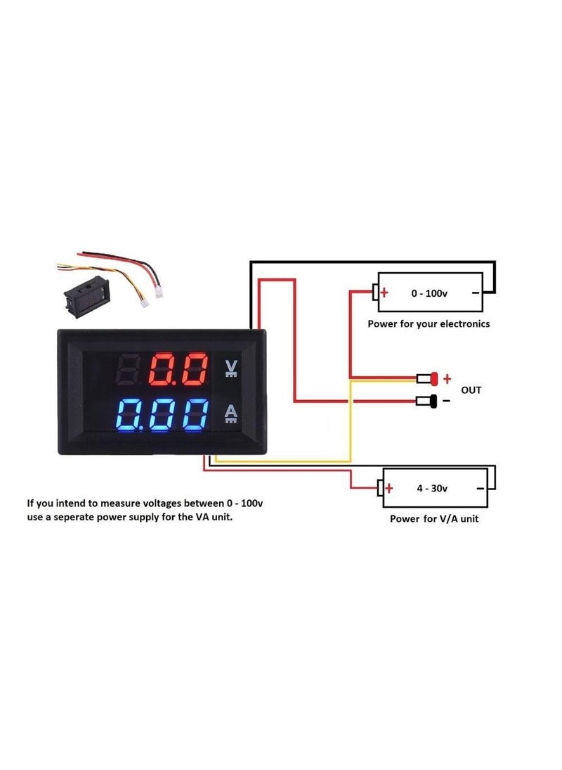 DC 100V 10A Voltmeter Ammeter LED Display Panel - Image 3