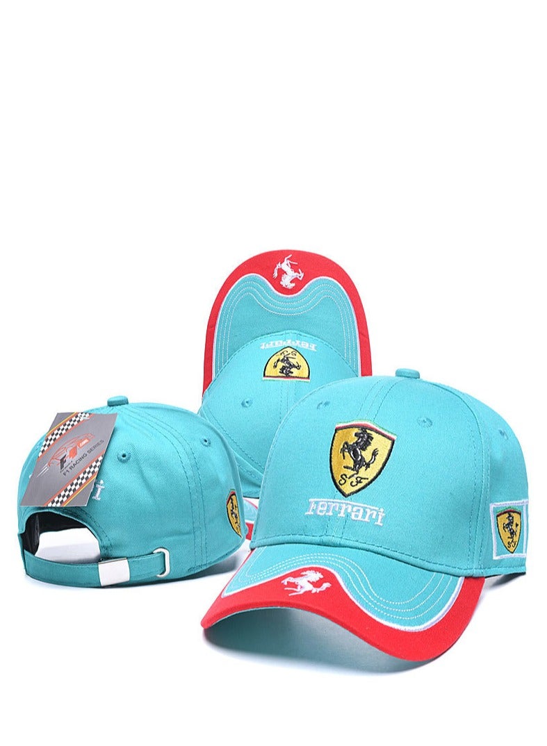 فيراري Racing Cap: Aqua - Red Motif  Prancing Horse Detail